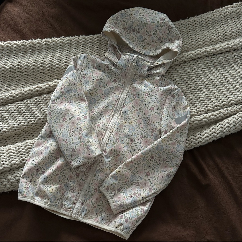 H&M Girls Floral Hooded Rain Jacket